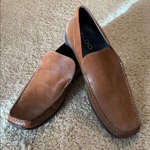 Men's Brown ALDO Vera Pelle Slip On Loafers Size 43